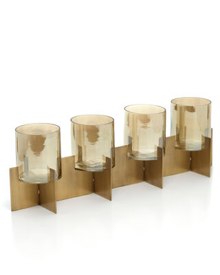 Bazar Bizar Antwerp De Quarta kandelaar - goud - H16,5xB53xD13 cm