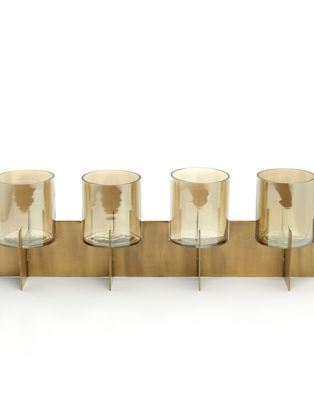 Bazar Bizar Antwerp De Quarta kandelaar - goud - H16,5xB53xD13 cm