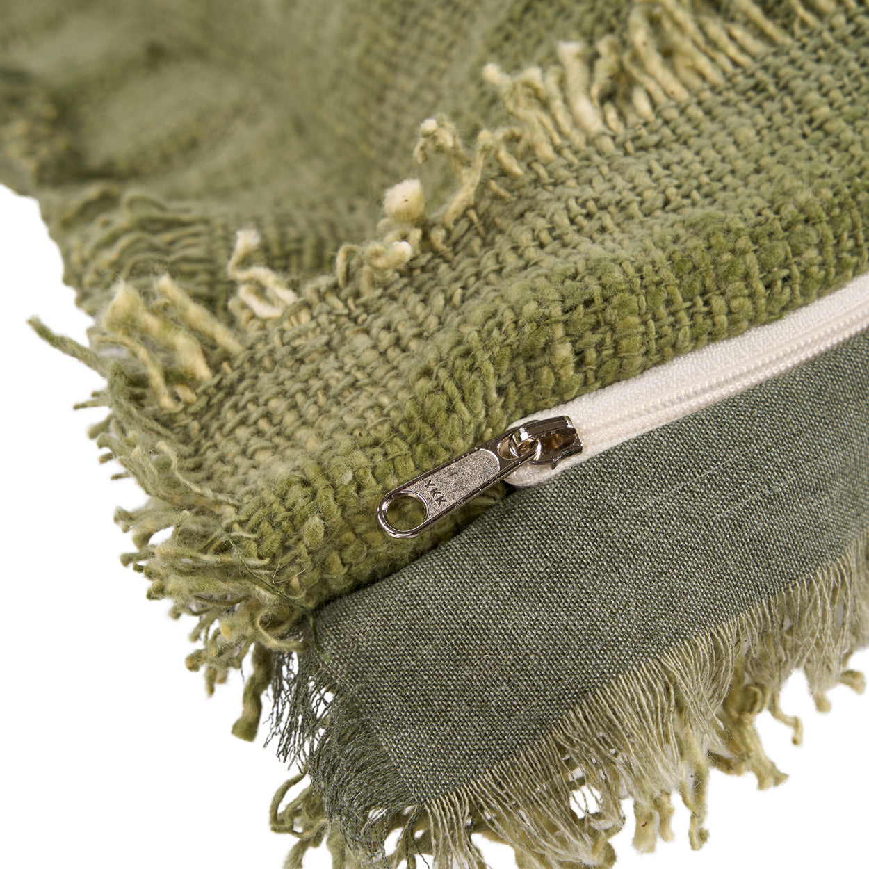 Bazar Bizar Antwerp De Jungle Franje kussenhoes - groen - 50x50 cm