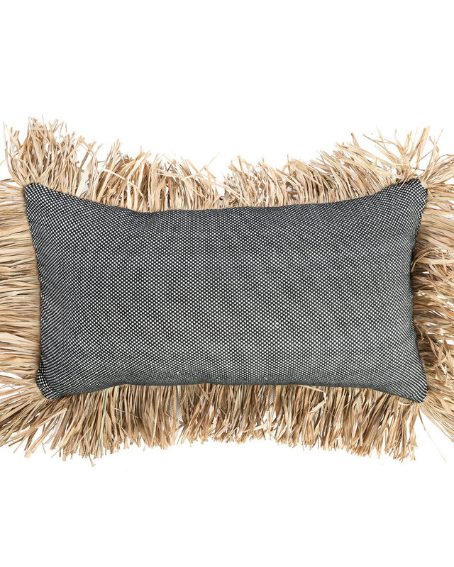Bazar Bizar Antwerp De Cotton Bonita kussenhoes - Natural Black - 30x50 cm