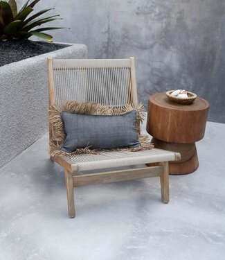 Bazar Bizar Antwerp De Cotton Bonita kussenhoes - Natural Black - 30x50 cm