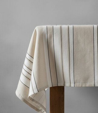 Bazar Bizar Antwerp Provence tafelkleed - naturel zwart-wit - 150x300