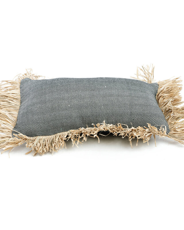 Bazar Bizar Antwerp De Cotton Bonita kussenhoes - Natural Black - 30x50 cm