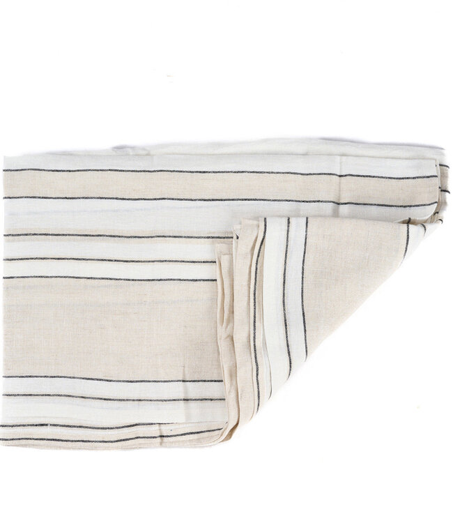 Bazar Bizar Antwerp Provence tafelkleed - naturel zwart-wit - 150x300