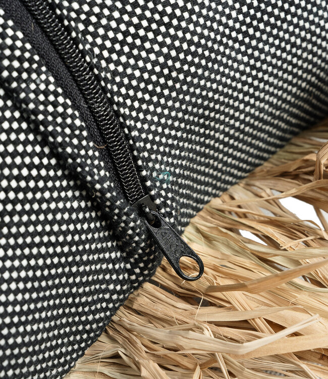 Bazar Bizar Antwerp De Cotton Bonita kussenhoes - Natural Black - 30x50 cm