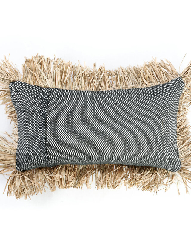 Bazar Bizar Antwerp De Cotton Bonita kussenhoes - Natural Black - 30x50 cm