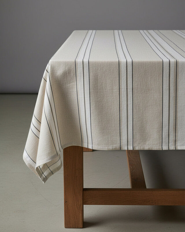 Bazar Bizar Antwerp Provence tafelkleed - naturel zwart-wit - 150x300