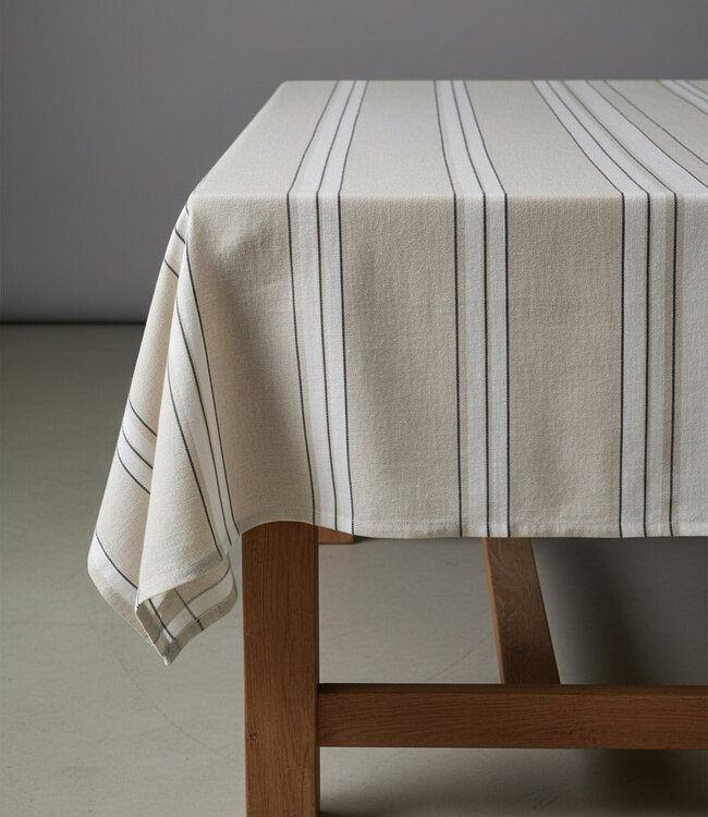 Bazar Bizar Antwerp Provence tafelkleed - naturel zwart-wit - 150x300