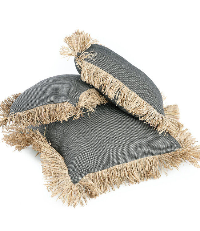 Bazar Bizar Antwerp De Cotton Bonita kussenhoes - Natural Black - 30x50 cm