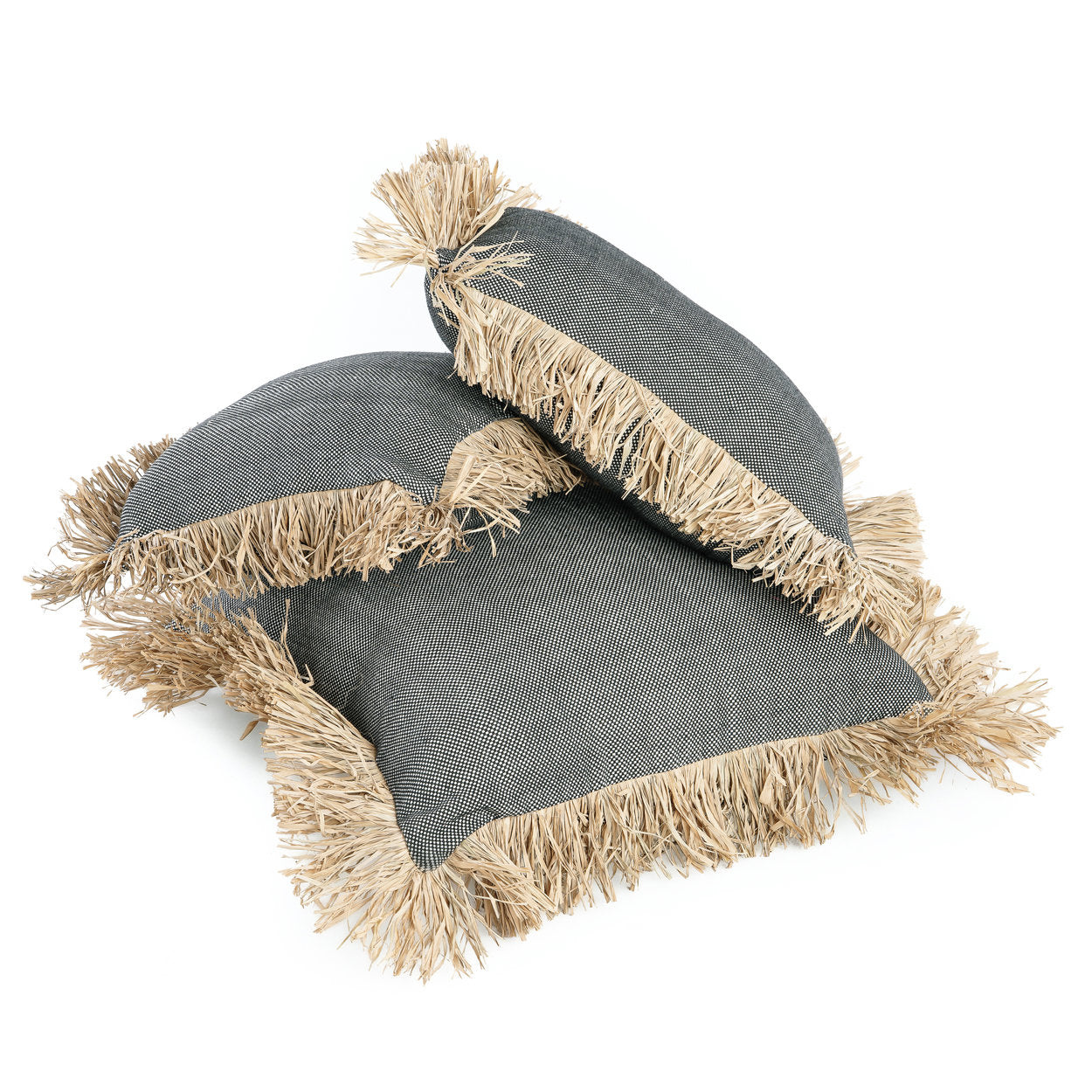 Bazar Bizar Antwerp De Cotton Bonita kussenhoes - Natural Black - 30x50 cm