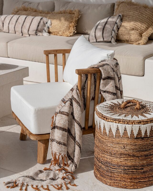 Bazar Bizar Antwerp De s'il vous Plaid - Boheems wit - 170x130