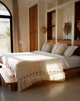Bazar Bizar Antwerp De Gypsy bedsprei - Naturel- 135x270