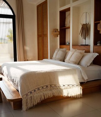 Bazar Bizar Antwerp De Gypsy bedsprei - Naturel- 135x270