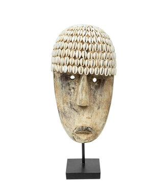 Bazar Bizar Antwerp Het masker van kaurischelpen op standaard - middelgroot