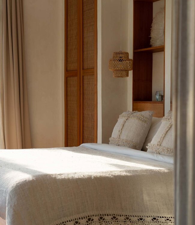 Bazar Bizar Antwerp De Gypsy bedsprei - Naturel- 135x270