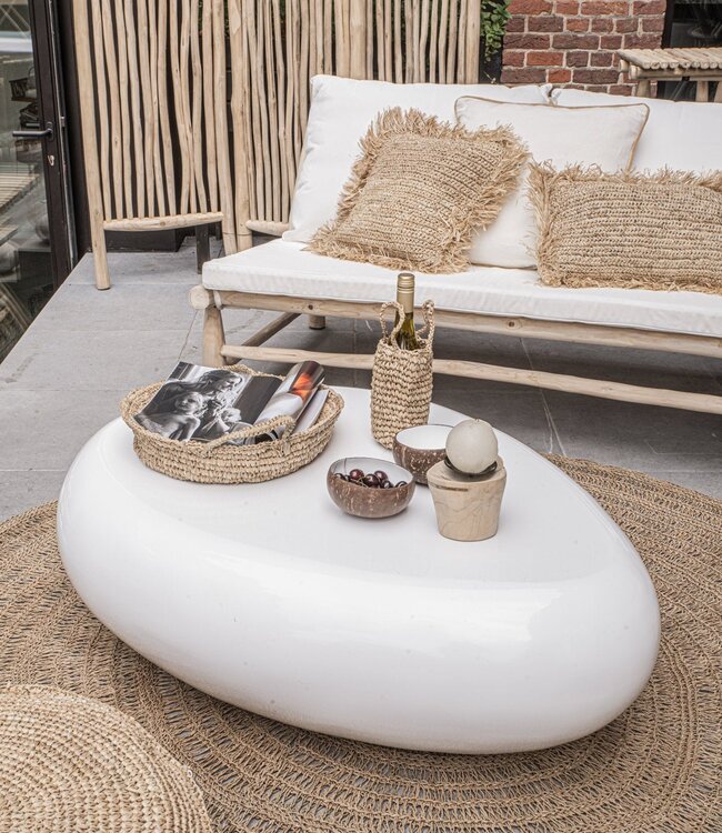 Bazar Bizar Antwerp Raffia mandjes - naturel - S - H16 x D35 cm