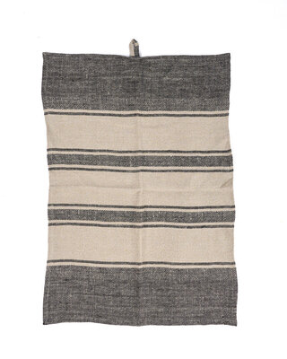 Bazar Bizar Antwerp De linnen Smudge keukendoek - natuurlijk zwart - 50x70