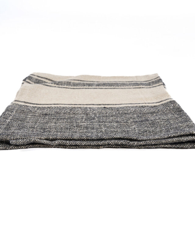 Bazar Bizar Antwerp De linnen Smudge keukendoek - natuurlijk zwart - 50x70