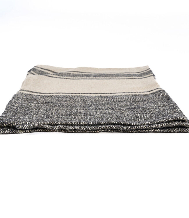 Bazar Bizar Antwerp De linnen Smudge keukendoek - natuurlijk zwart - 50x70