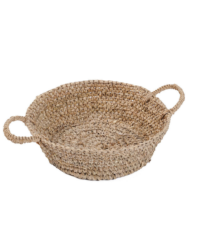 Bazar Bizar Antwerp Raffia mandjes - naturel - S - H16 x D35 cm