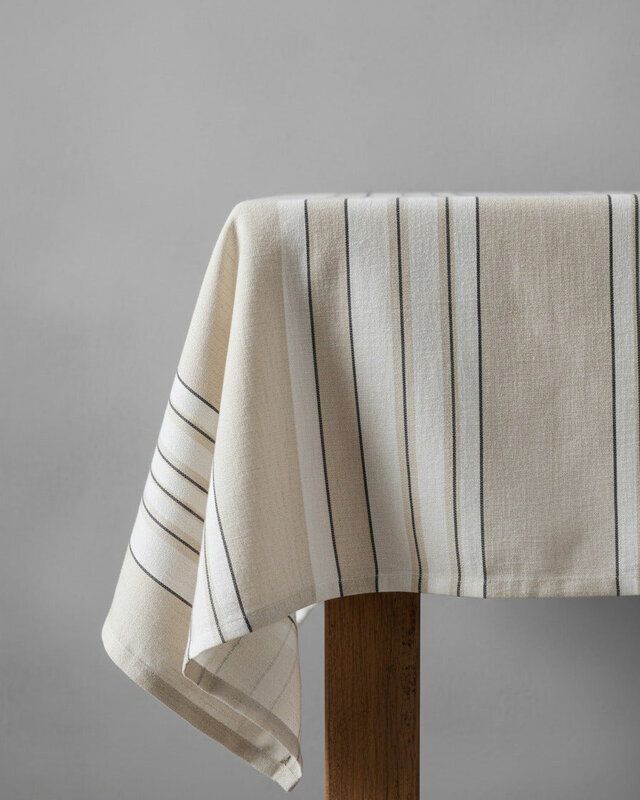Bazar Bizar Antwerp Het Provence-tafelkleed - Naturel Zwart Wit - 150x250