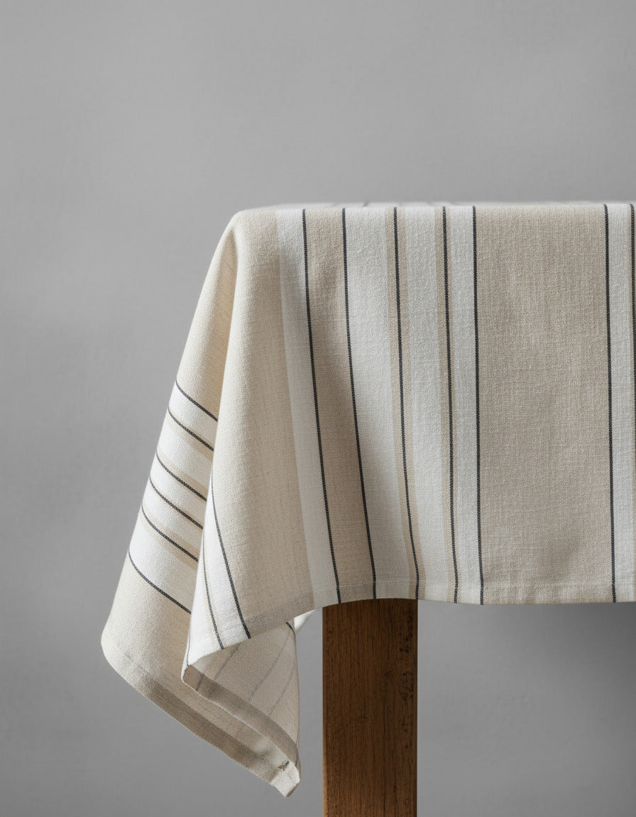 Bazar Bizar Antwerp Het Provence-tafelkleed - Naturel Zwart Wit - 150x250