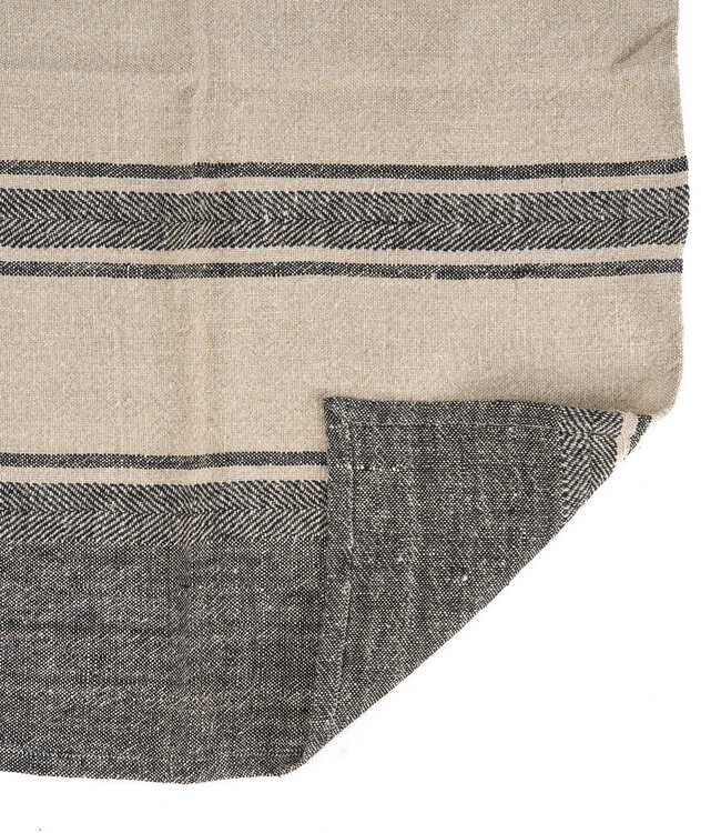 Bazar Bizar Antwerp De linnen Smudge keukendoek - natuurlijk zwart - 50x70