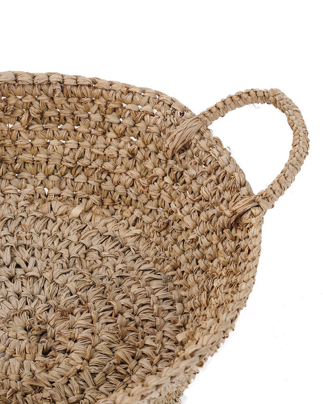 Bazar Bizar Antwerp Raffia mandjes - naturel - S - H16 x D35 cm