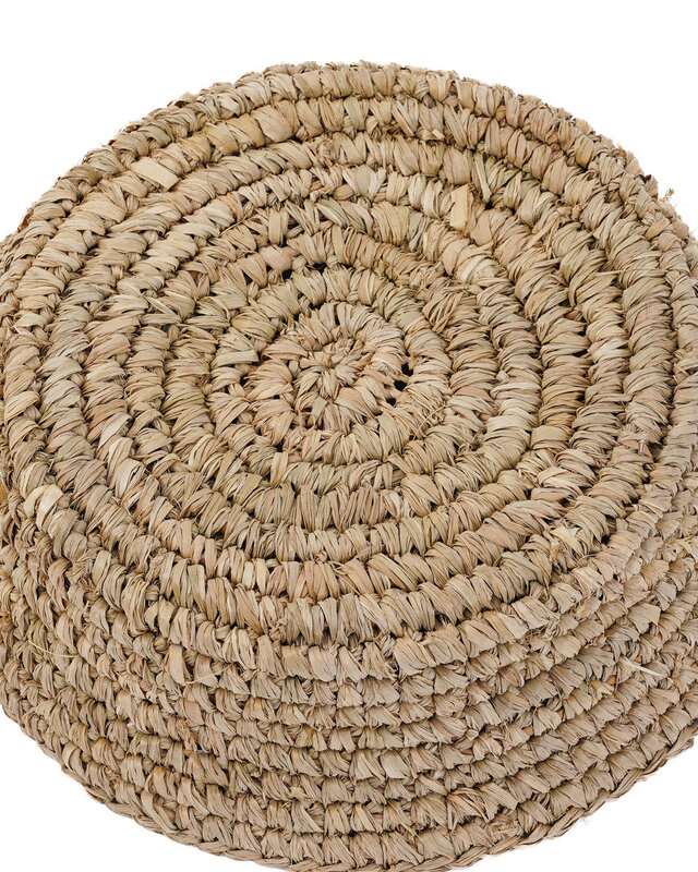 Bazar Bizar Antwerp Raffia mandjes - naturel - S - H16 x D35 cm