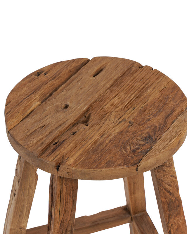 Bazar Bizar Antwerp De Shibori barkruk - naturel - H70 x D39 cm