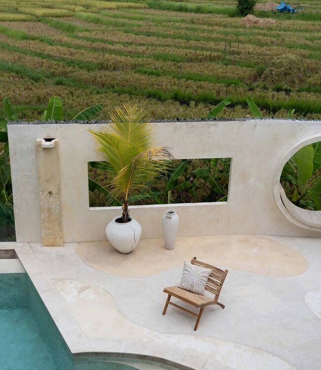 Bazar Bizar Antwerp De Isla Palm kussenhoes - Natuurlijk wit- 50x50 cm