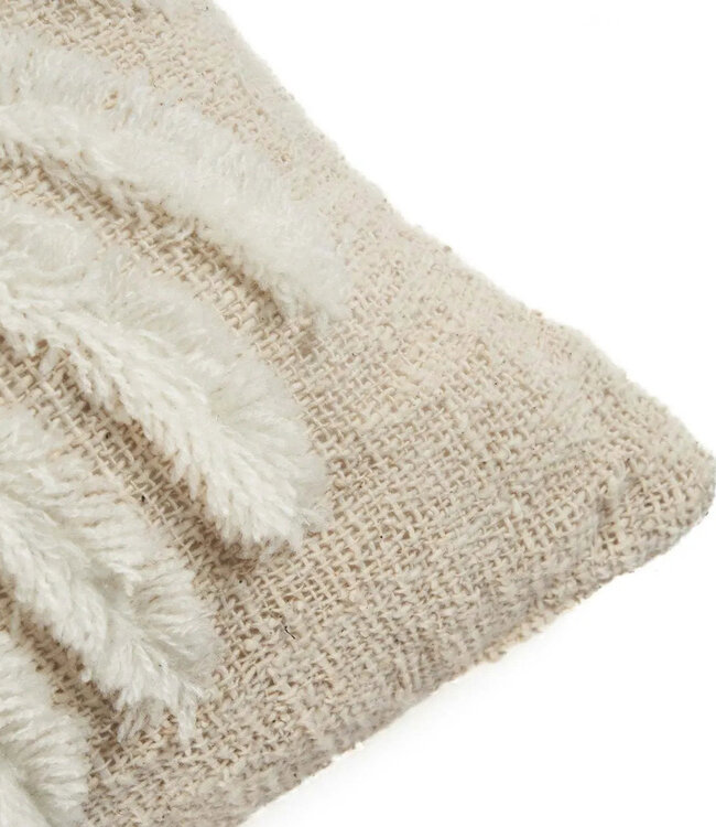 Bazar Bizar Antwerp De Isla Palm kussenhoes - Natuurlijk wit- 50x50 cm