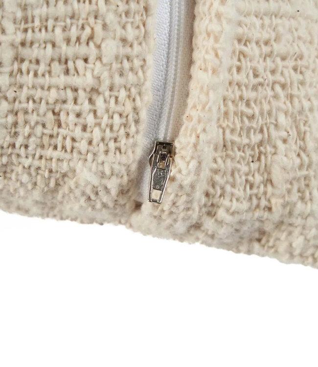 Bazar Bizar Antwerp De Isla Palm kussenhoes - Natuurlijk wit- 50x50 cm