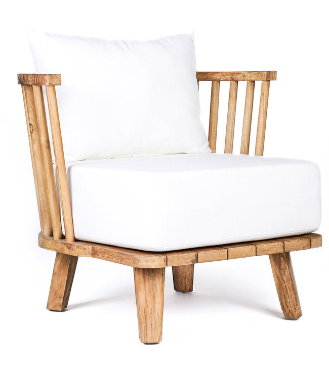 Bazar Bizar Antwerp De Malawi Eenzitter - Natuurlijk Wit - 68x70x70 cm