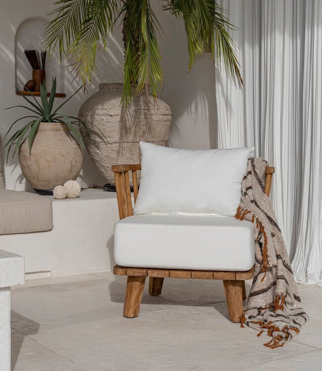 Bazar Bizar Antwerp De Malawi Eenzitter - Natuurlijk Wit - 68x70x70 cm