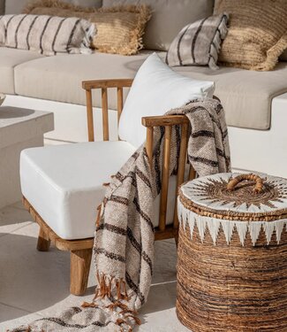 Bazar Bizar Antwerp De Malawi Eenzitter - Natuurlijk Wit - 68x70x70 cm