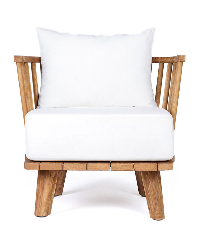 Bazar Bizar Antwerp De Malawi Eenzitter - Natuurlijk Wit - 68x70x70 cm