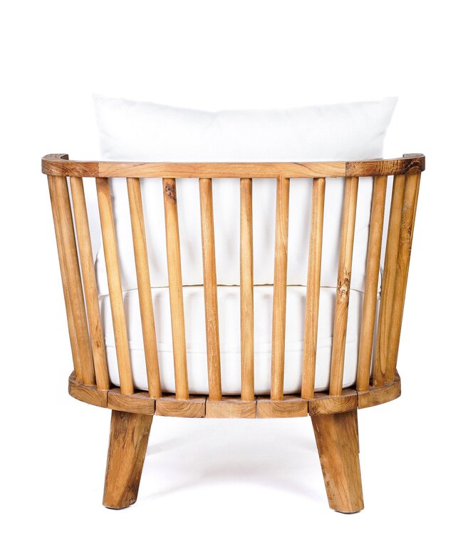 Bazar Bizar Antwerp De Malawi Eenzitter - Natuurlijk Wit - 68x70x70 cm