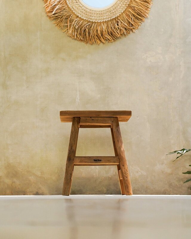 Bazar Bizar Antwerp De Yoke-kruk - naturel - L - 46x30x40