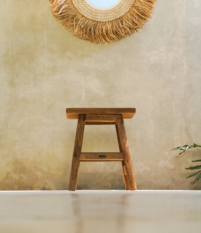 Bazar Bizar Antwerp De Yoke-kruk - naturel - L - 46x30x40