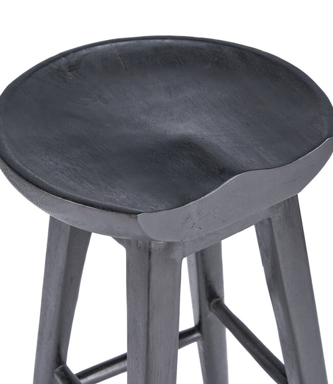 Bazar Bizar Antwerp De Tala barkruk - zwart - 75x40x35