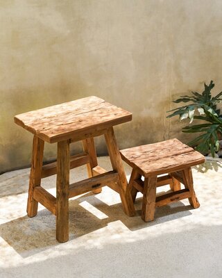 Bazar Bizar Antwerp De Yoke-kruk - naturel - L - 46x30x40
