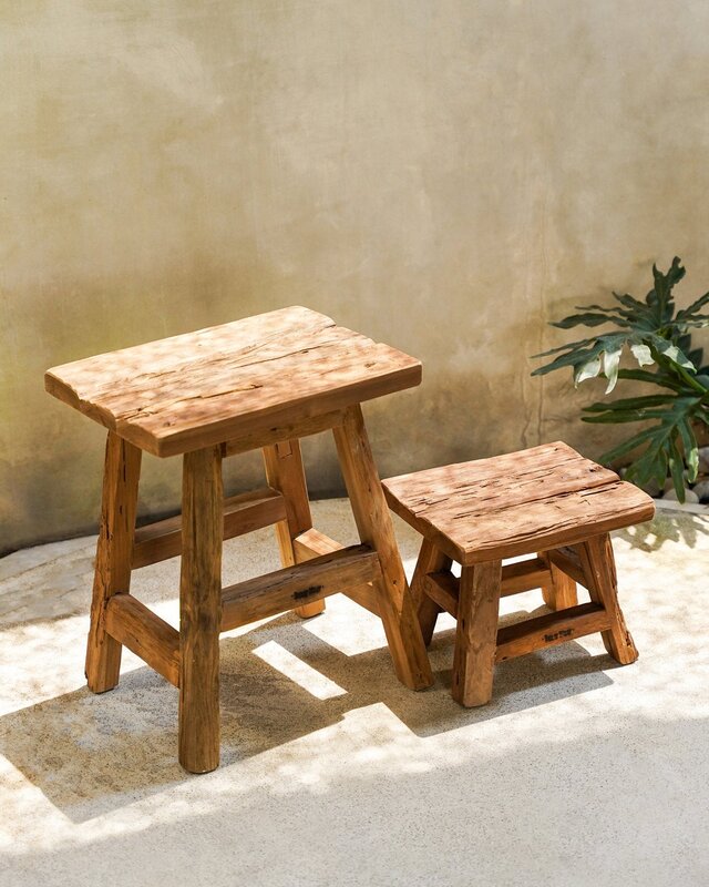 Bazar Bizar Antwerp De Yoke-kruk - naturel - L - 46x30x40