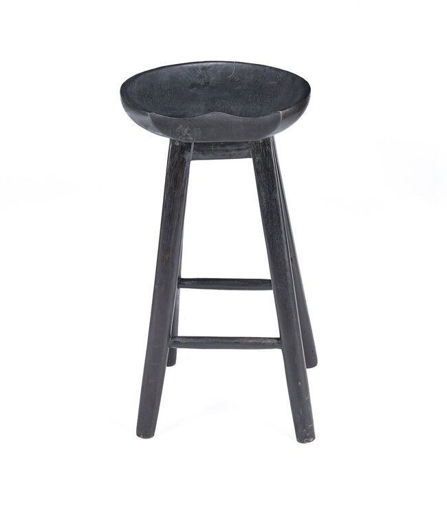 Bazar Bizar Antwerp De Tala barkruk - zwart - 75x40x35