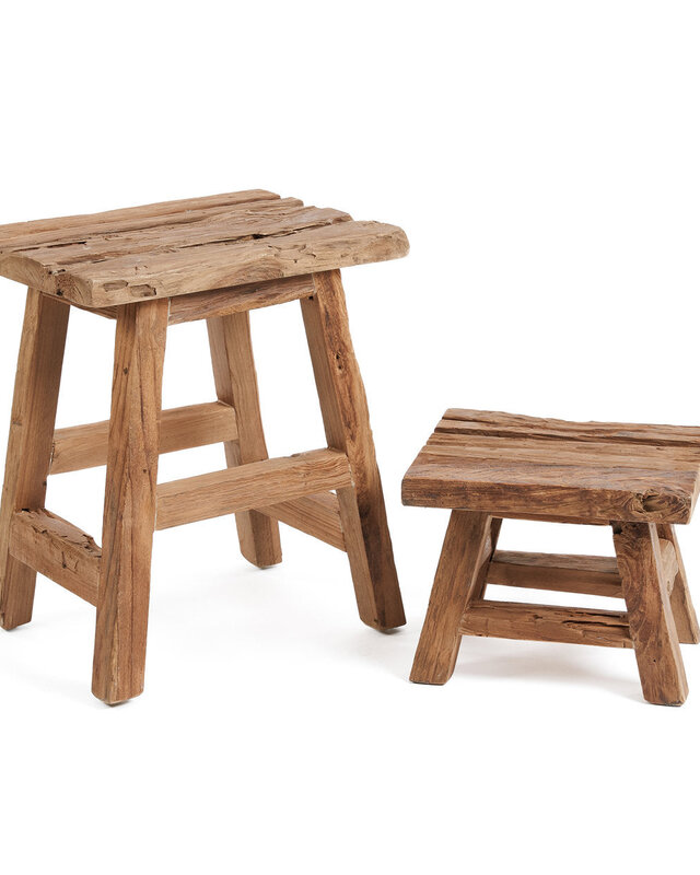 Bazar Bizar Antwerp De Yoke-kruk - naturel - L - 46x30x40
