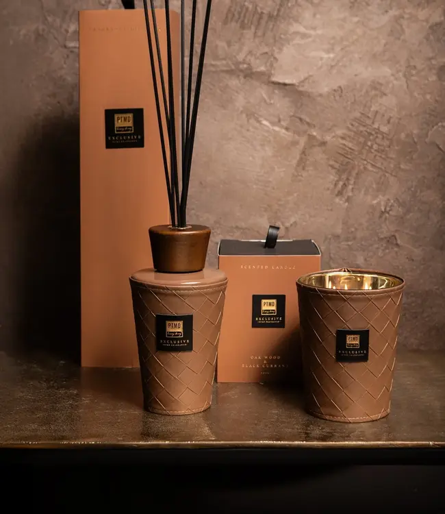 PTMD Luxe Geur Giftset | Geurstokjes + Geurkaars | Eiken Zwarte Bessen
