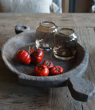 Aura Peeperkorn Unieke Houten Chapati Schaal | H7 x Ø32 cm