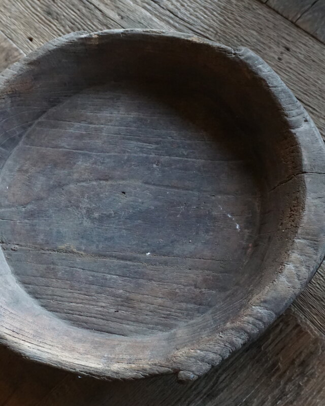 Aura Peeperkorn Unieke Houten Chapati Schaal | H7 x Ø32 cm