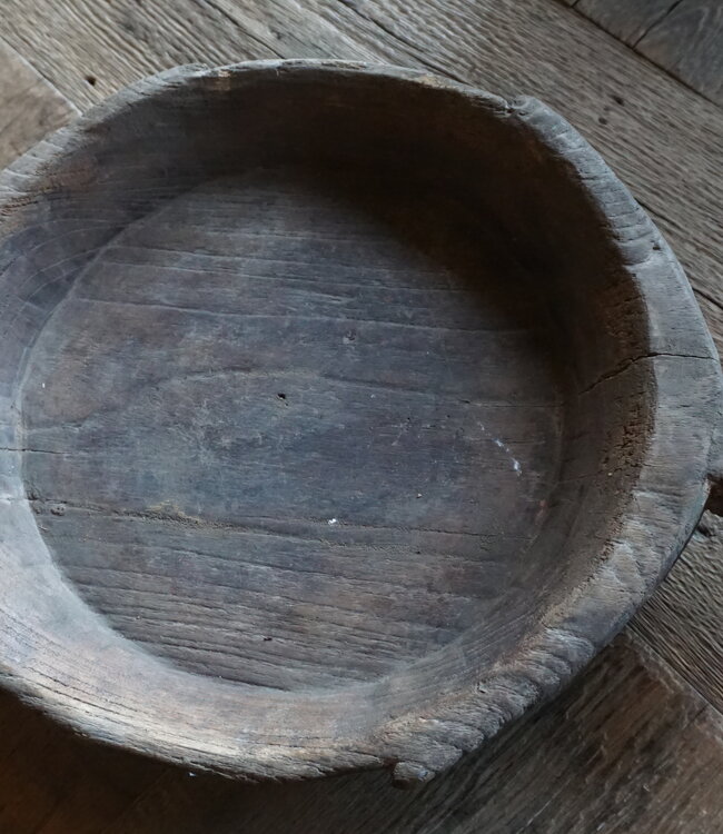 Aura Peeperkorn Unieke Houten Chapati Schaal | H7 x Ø32 cm