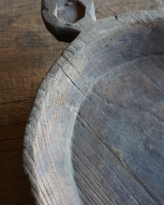 Aura Peeperkorn Unieke Houten Chapati Schaal | H7 x Ø32 cm